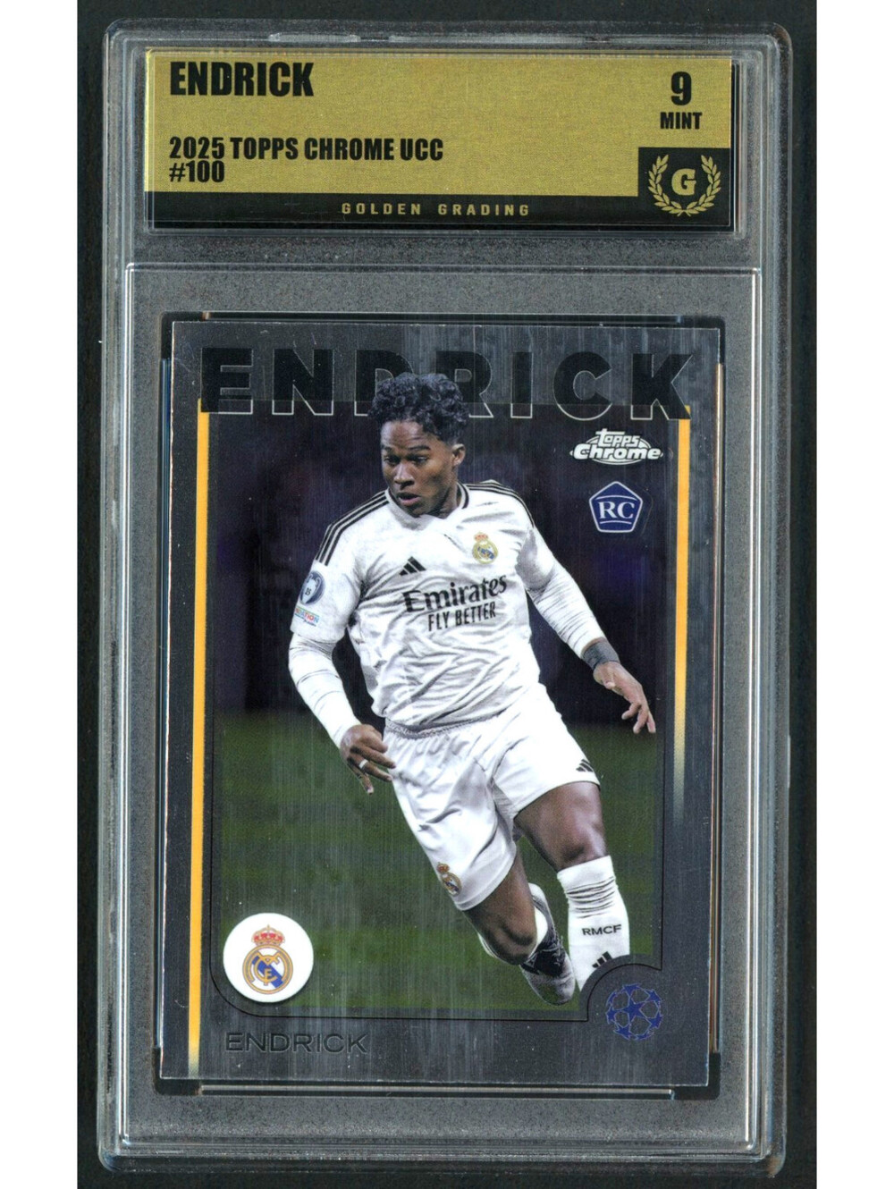 2024-25 Topps Chrome UCC #100 Endrick Rookie Card (RC) Graded Mint 9